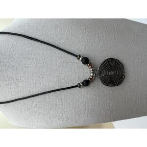 Circular Pendant Necklace with Beads